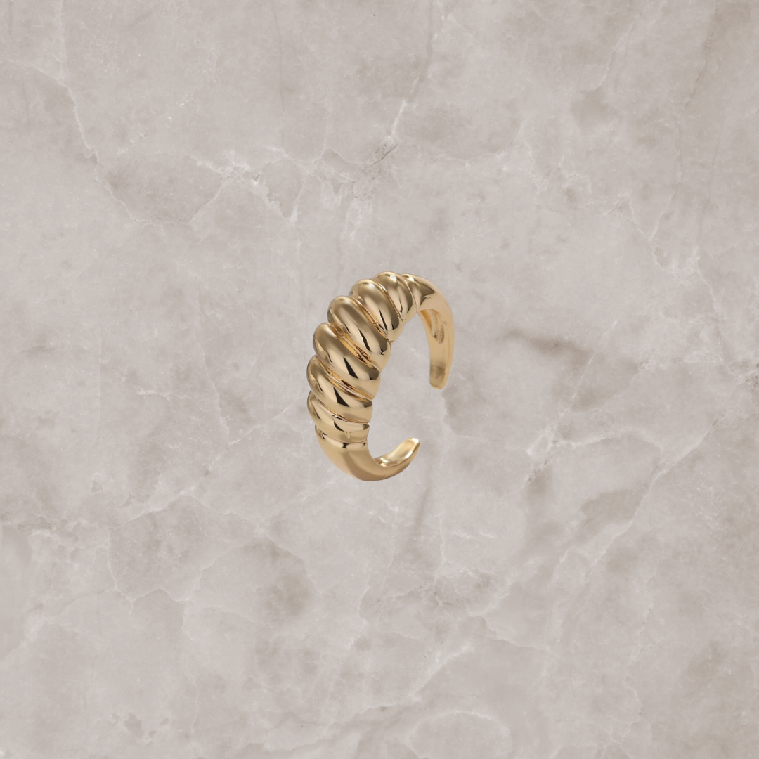 Anello Regolabile "Croissant Grande" in Acciaio Inossidabile
