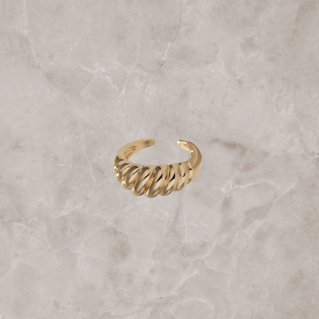 Anello Regolabile "Croissant Grande" in Acciaio Inossidabile